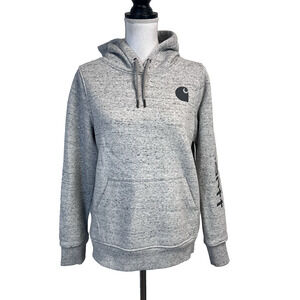 Carhartt Women’s Pullover Hoodie size Small Gray Relaxed Fit Casual Outdoors